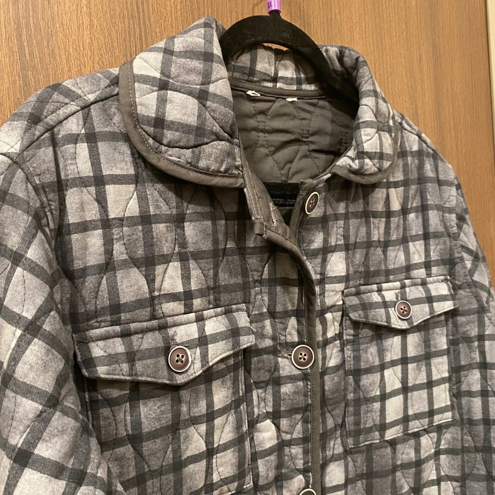 TERRA & SKY Gray Plaid Quilted Shacket Jacket Size XXXL(22) Gorpcore Cabin - Picture 4 of 15